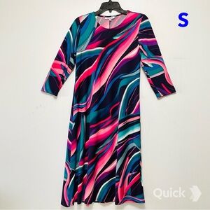 S - New Serengeti Aurora Borealis Swirls Dress